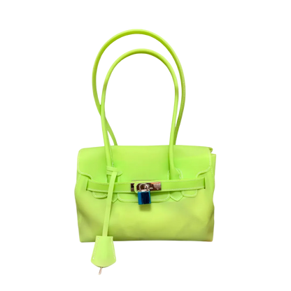 le.jelly petite electric lime matte green jelly mini bag
