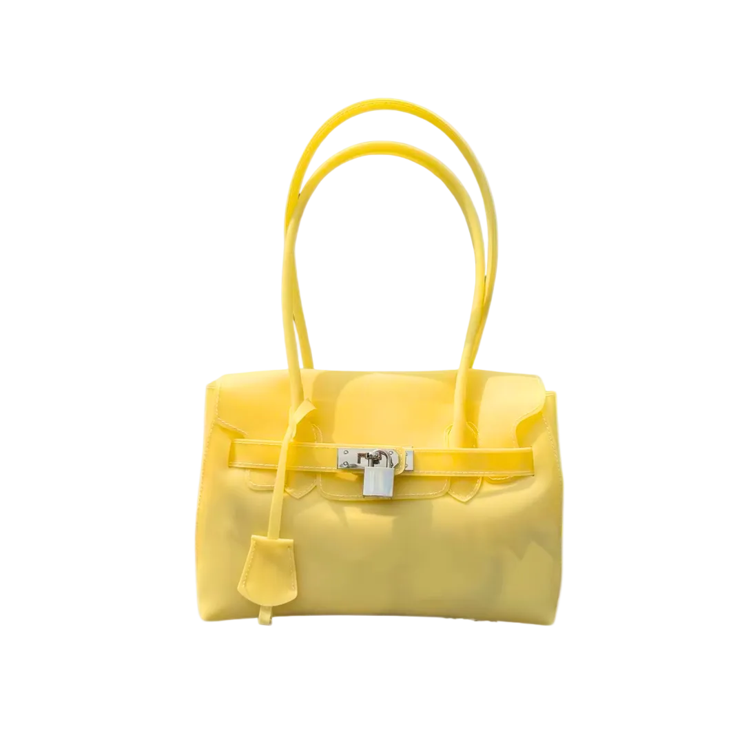 le.jelly petite honey mustard matte yellow mini jelly bag