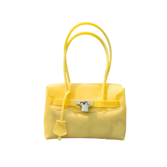 le.jelly petite honey mustard matte yellow mini jelly bag