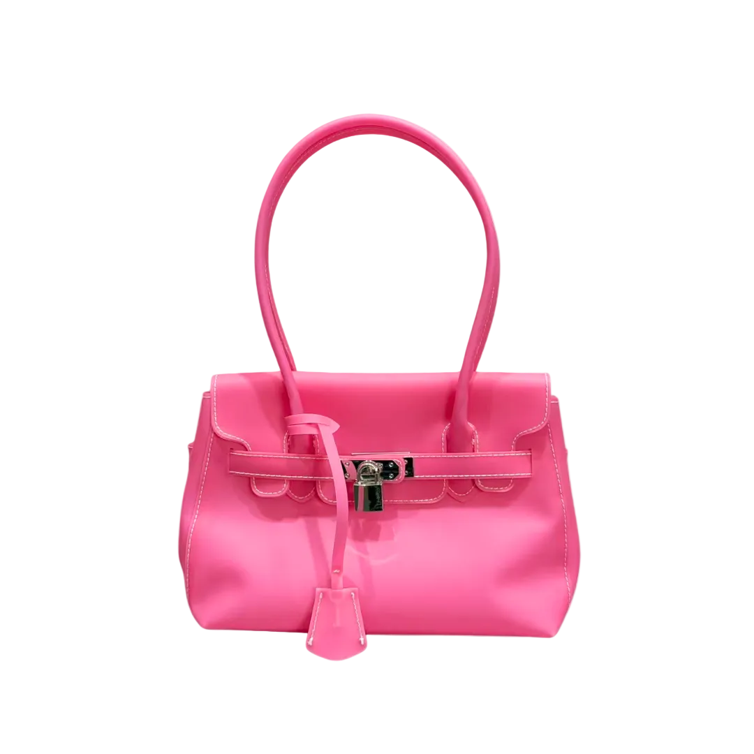 le.jelly petite hot gossip matte pink mini jelly bag