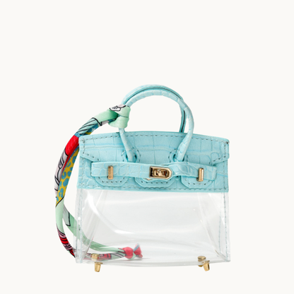 mini jelly bag – clear croc-style tpu mini bag with gold clasp – le.jelly