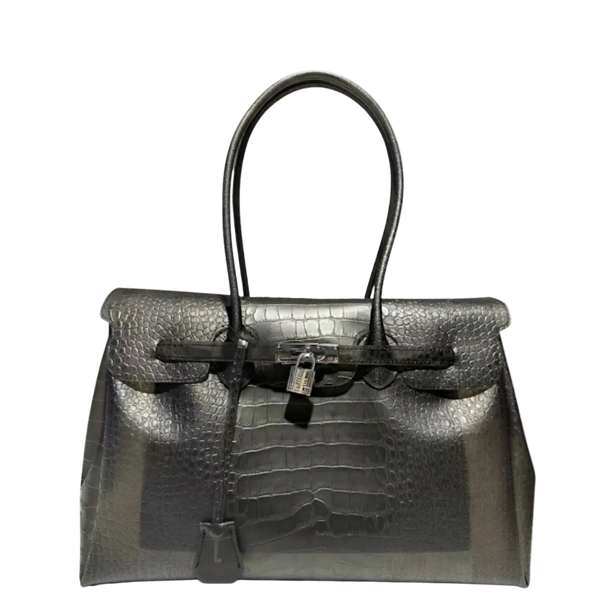 le.jelly croc jelly bag structured TPU crocodile print tote