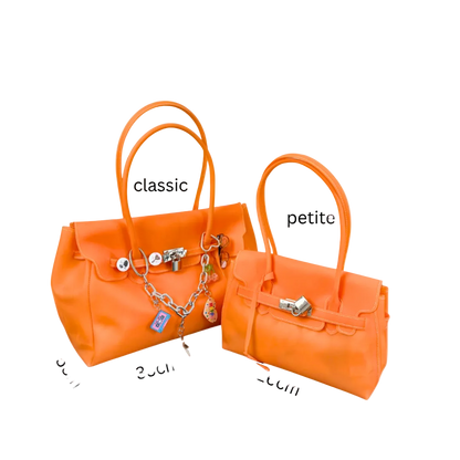 le.jelly petite sunset glow matte orange mini jelly bag