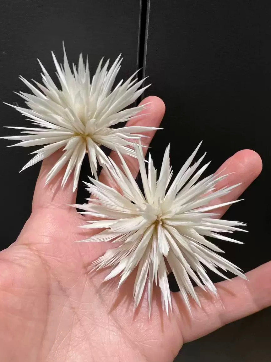 feather flower statement earrings