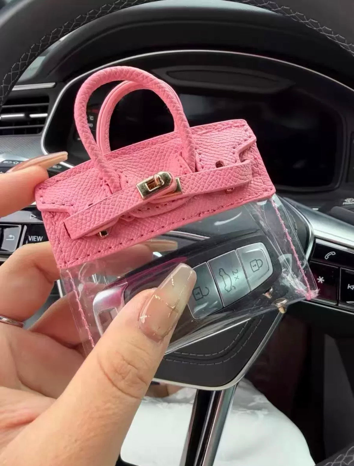 mini jelly bag worn on handbag – croc-style tpu mini bag with silk scarf – le.jelly