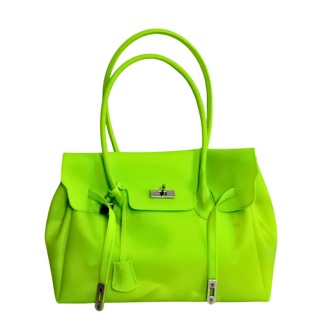 Electric Lime Le Jelly Original Classic Bag - Retro Y2K Transparent Handbag