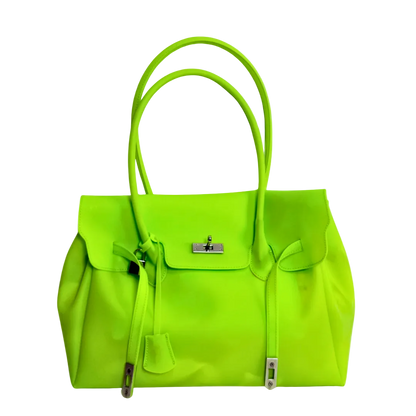 Electric Lime Le Jelly Original Classic Bag - Retro Y2K Transparent Handbag
