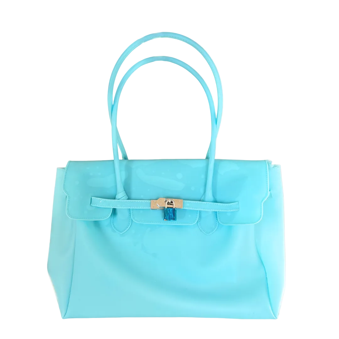 Azure Blue Le Jelly Original Classic Bag - Retro Y2K Transparent Handbag