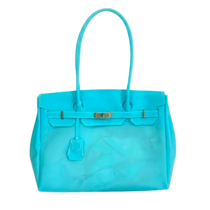 Azure Blue Le Jelly Original Oversize Bag - Large Y2K Transparent Tote