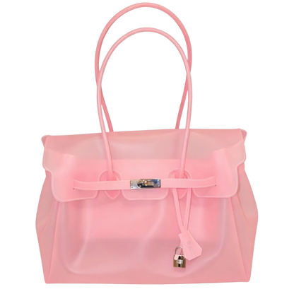 le.jelly jelly bag in blush – structured TPU transparent jelly bag