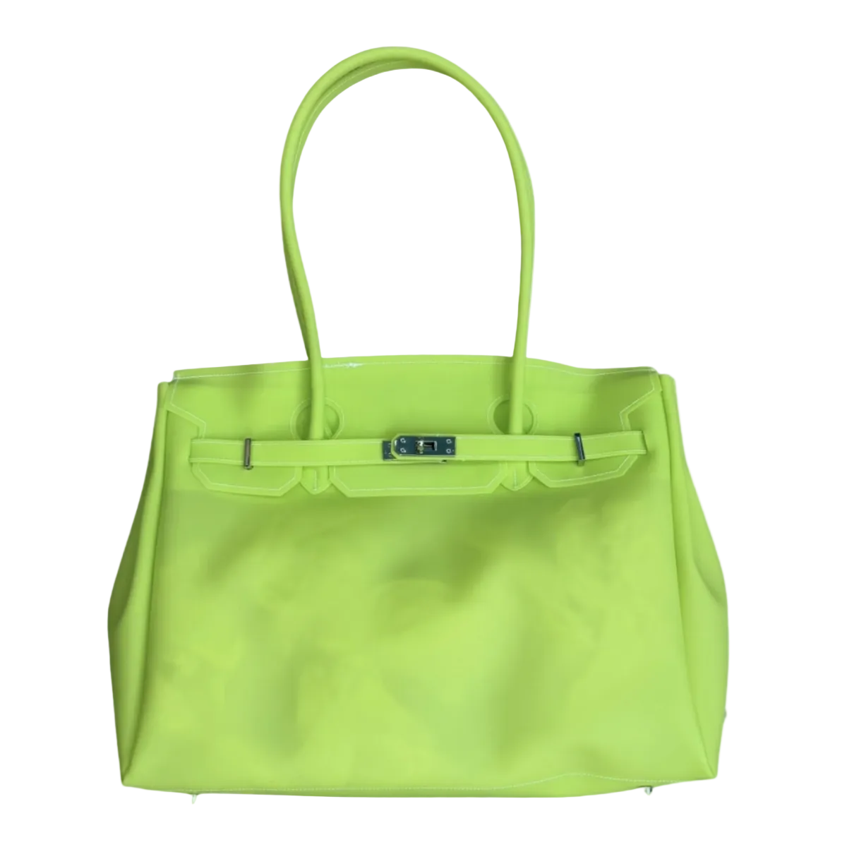 Electric Lime Le Jelly Original Oversize Bag - Large Y2K Transparent Tote