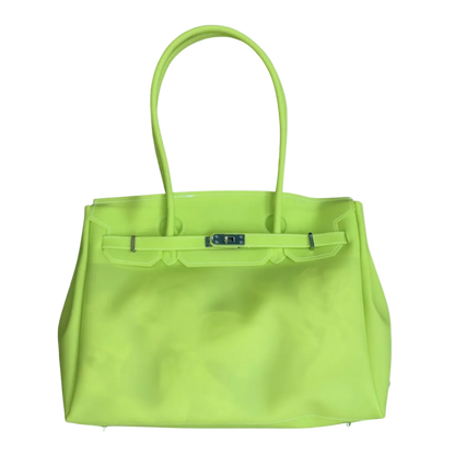 Electric Lime Le Jelly Original Oversize Bag - Large Y2K Transparent Tote
