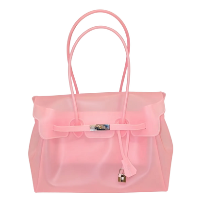 le.jelly jelly bag in blush – structured TPU transparent jelly bag