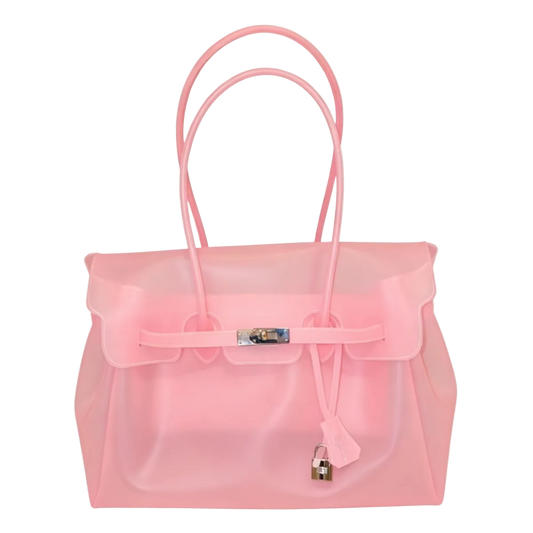 le.jelly jelly bag in blush – structured TPU transparent jelly bag
