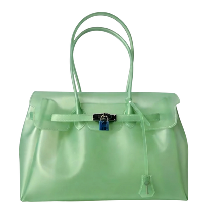le.jelly jelly bag jade green – Y2K structured TPU jelly bag