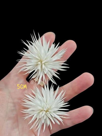 feather flower statement earrings
